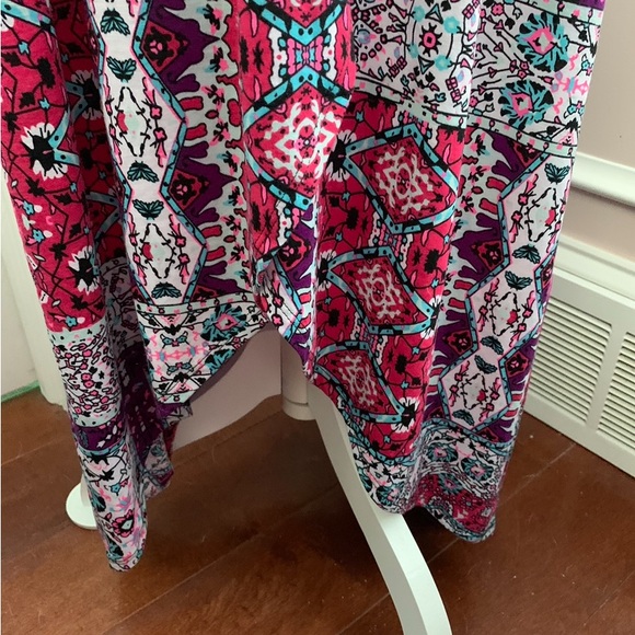 NEW BLACK & MULTI COLOR SUNDRESS W/HIGH LOW FRONT. SIZE 3X - Picture 2 of 13